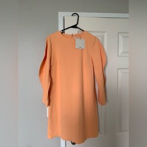 Tibi Orange Pink Long Sleeve Sheath Dress